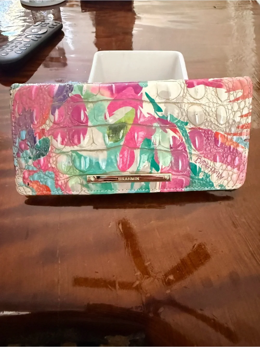 Brahmin  Multicolor Croc-Embossed Zip Wallet